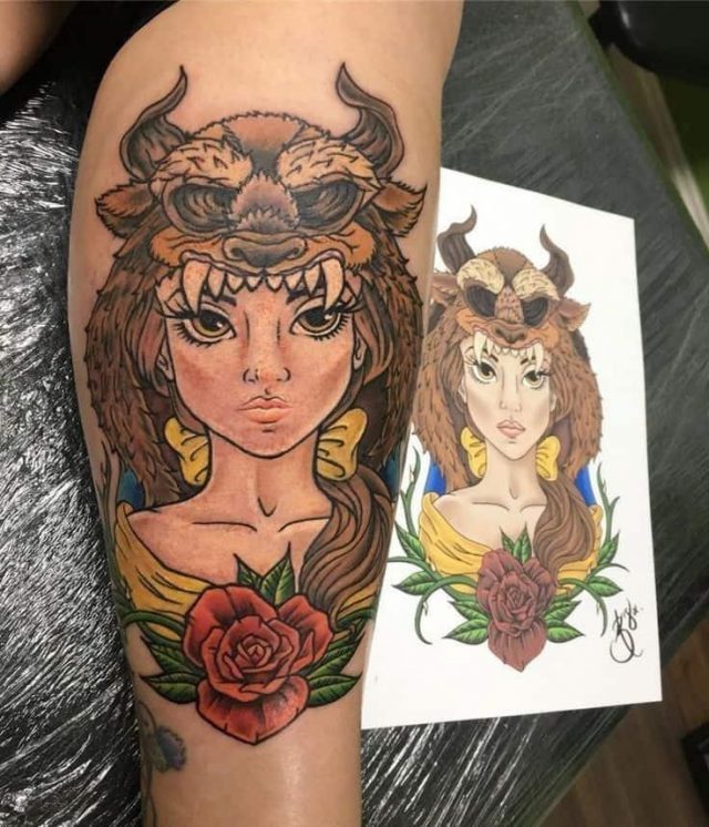 Disney tattoo ideas beauty and the beast