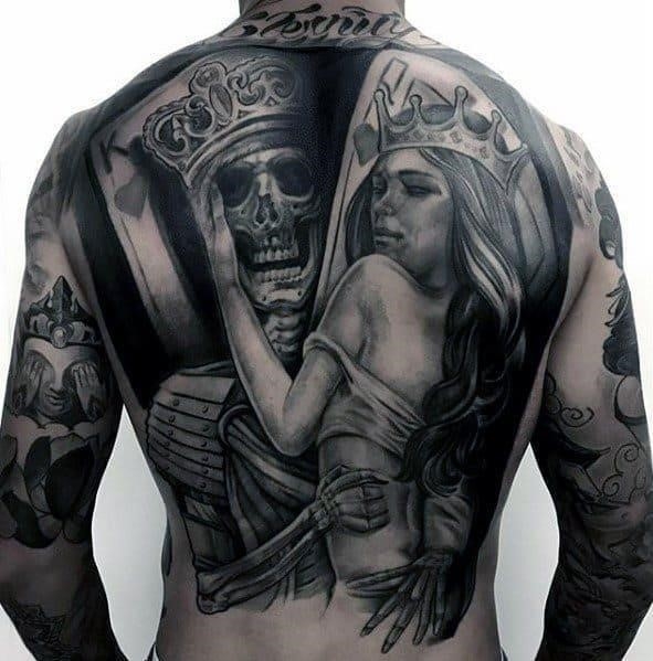 Distinctive male awesome back tattoo designs