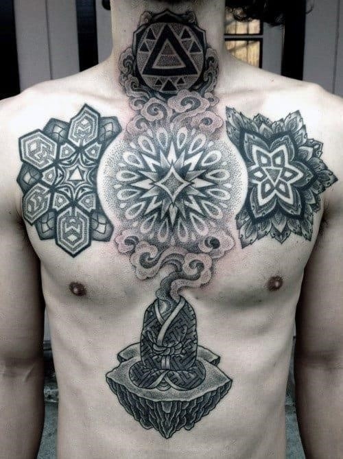 Chest Geometry and Flower of life Tattoo  Real time  Time Lapse  YouTube