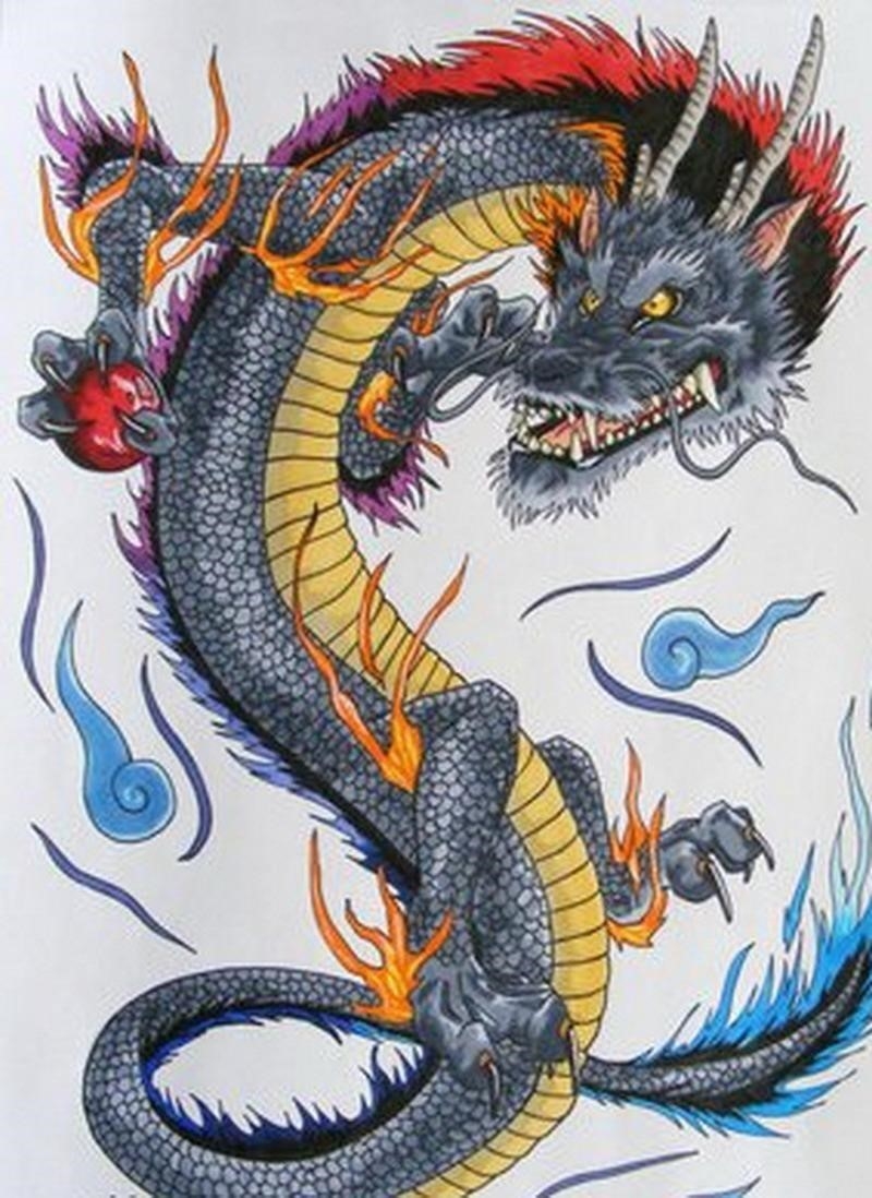 Traditional Japanese Warrior and Dragon by Roberto Borsi : Tattoos