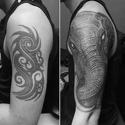 Elephant cover up tattoo