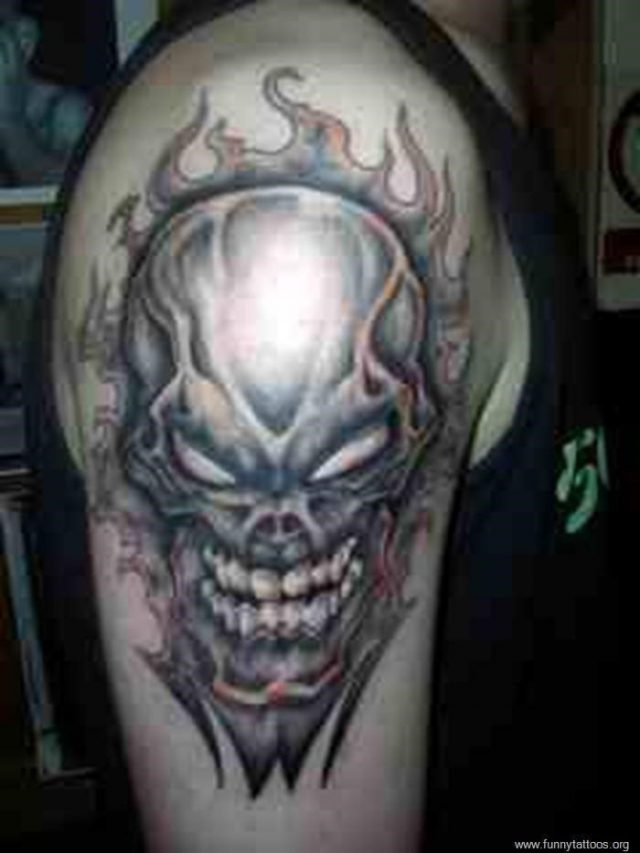 Evil skull tattoos for man