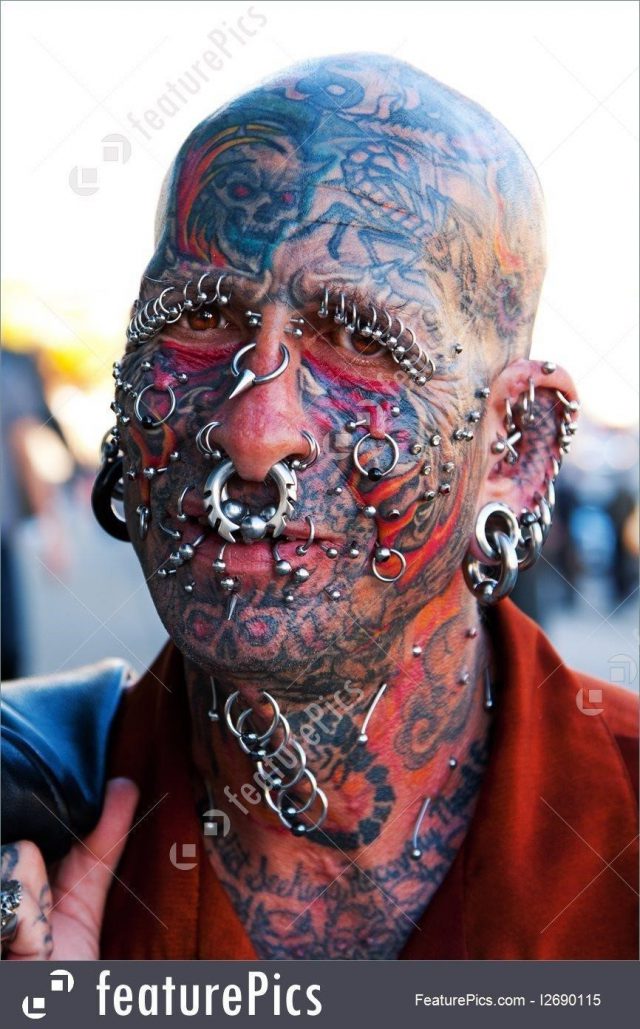 Face with tattoos stock image 1690115