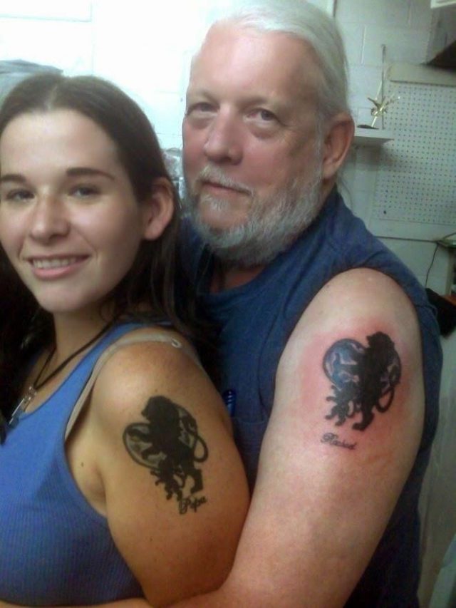 Father daughter tattoo ideas lion