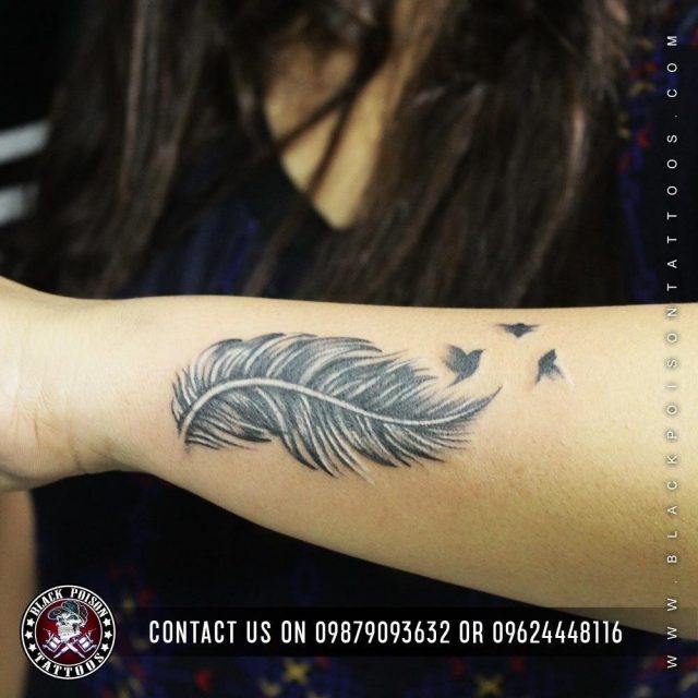 Feather birds tattoos designs ideas 58