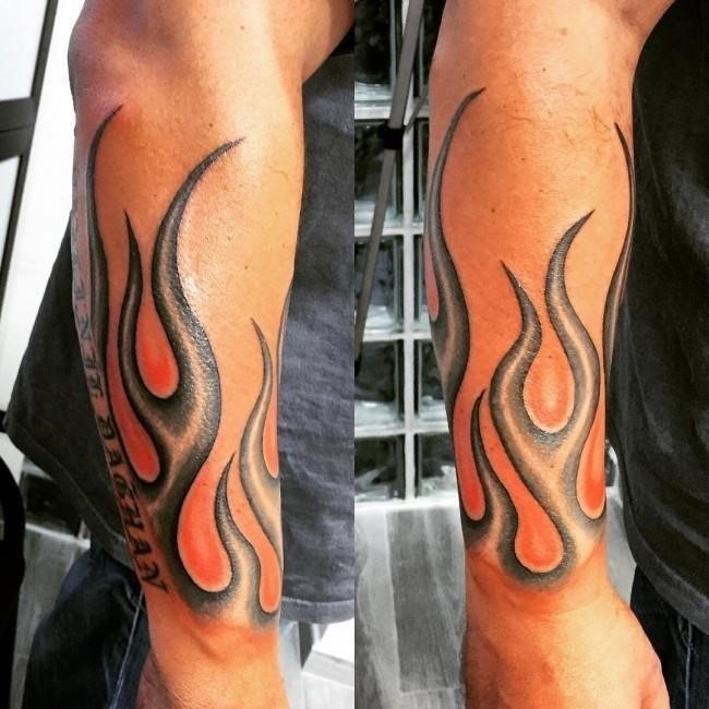 Wrist Linework Fire tattoo at theYoucom