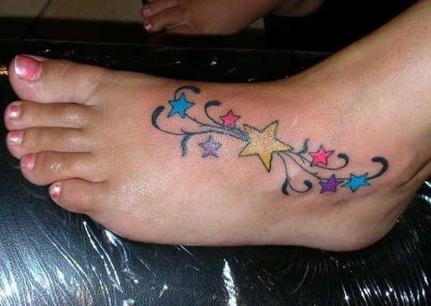 Foot star tattoos featured