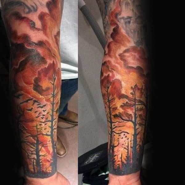 13+ Fire And Flame Tattoos On Forearm