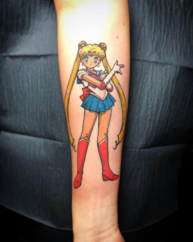 Full color sailor moon tattoo