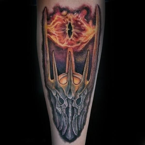 Gentleman with forearm lord of the rings eye of sauron tattoo