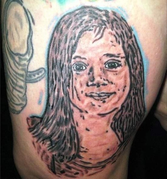 Girl portrait worst tattoos