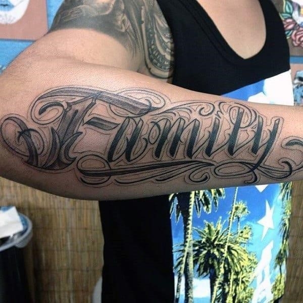 Gorgeous black family tattoo male forearms