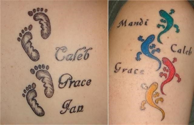 Grace footprint tattoos