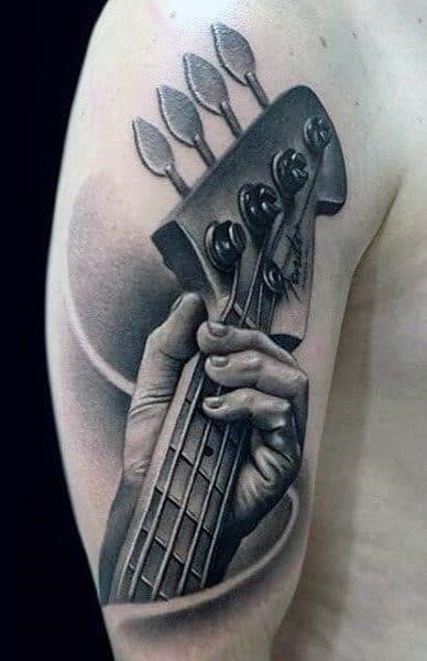 Guitar tattoo mens designs ideas