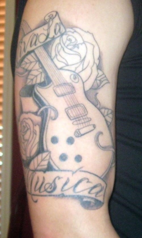 My dads guitar my first tattoo Done by Suze at stripes tattoo in Arnhem  Netherlands  rtattoos