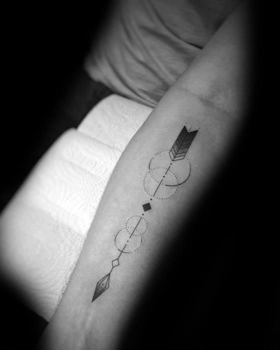 Guys geometric arrow tattoo designs