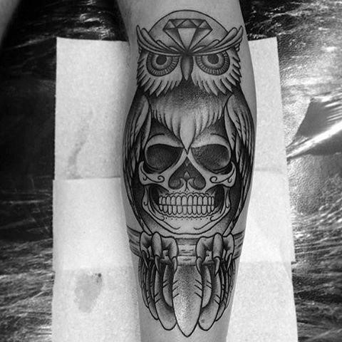 Owl With Skull Tattoo on Chest  Best Tattoo Ideas Gallery