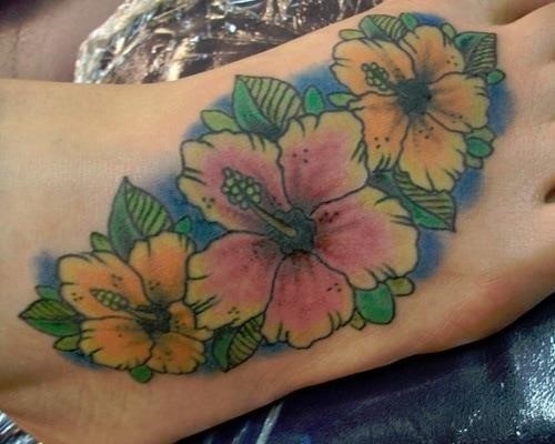 Hawaiian flowers tattoo 1