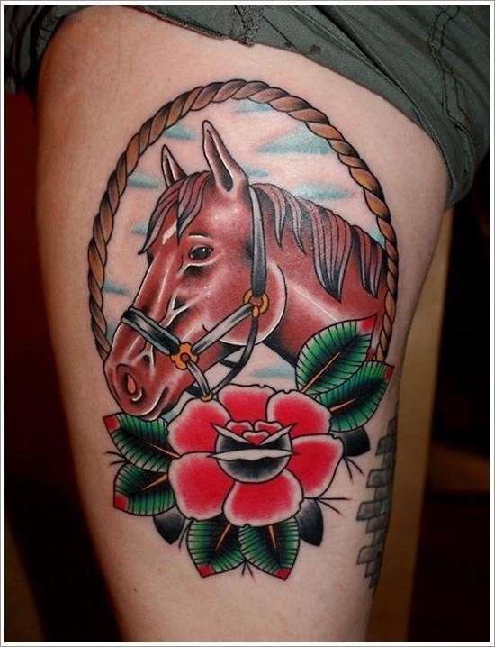 Traditional Horse tattoo men at theYoucom