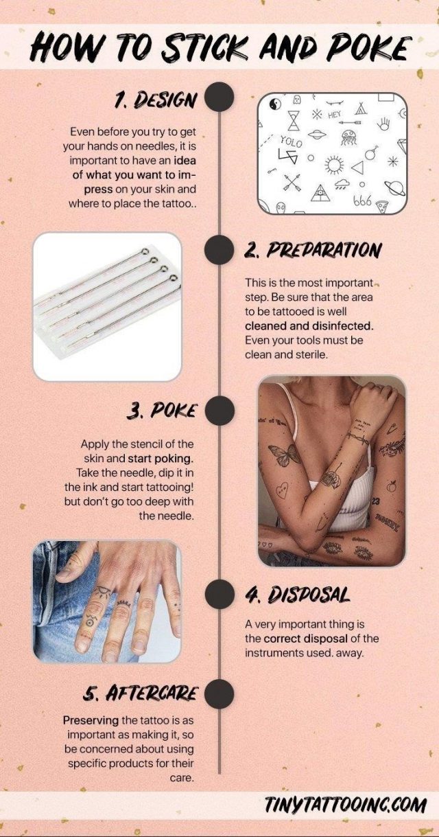 How to do stick and poke tattoos guide simple and easy diy infographic