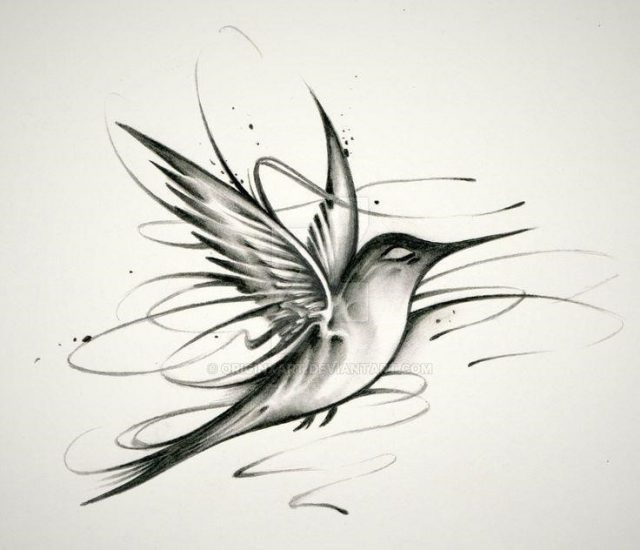 Hummingbird tattoo drawing 29