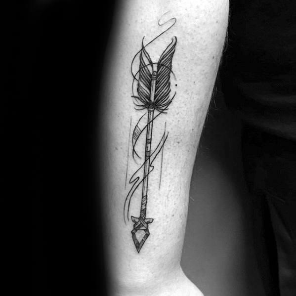 Incredible small arrow tattoos for men outer arm