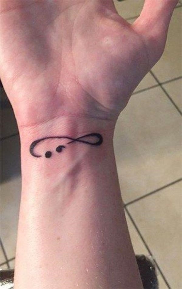 Infinity semicolon tattoo