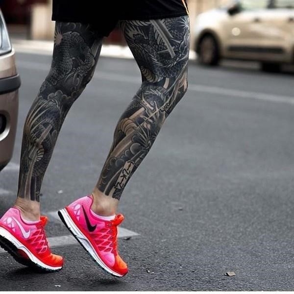 Leg tattoos roses