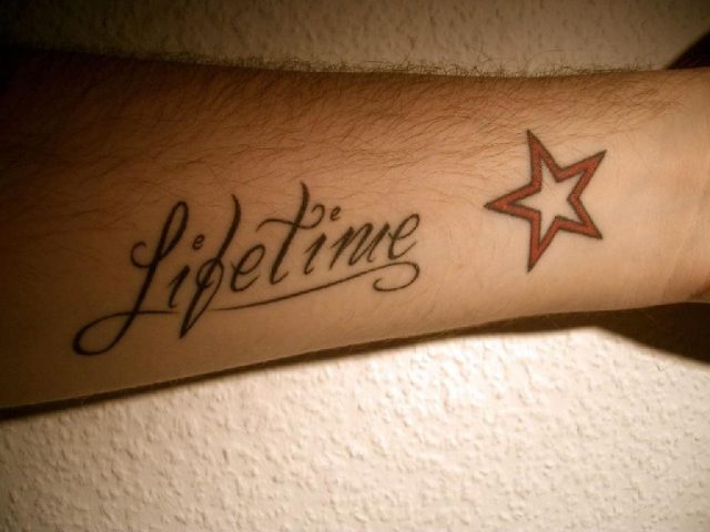 Lifetime tattoo font lettering tattoo 2