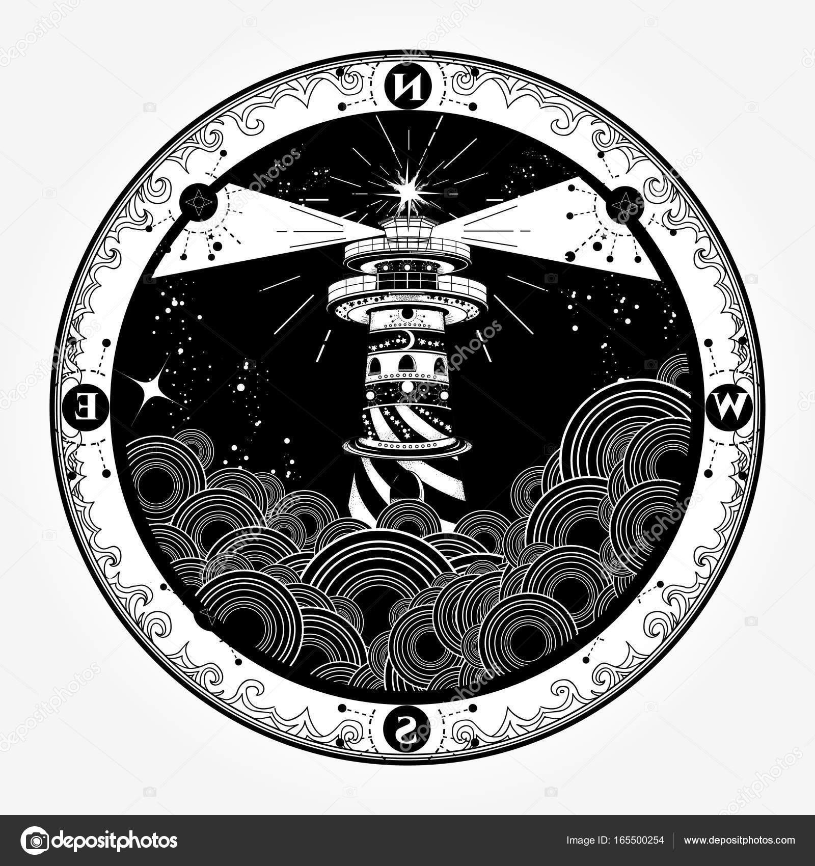 Lighthouse Tattoo Stock Illustrations  596 Lighthouse Tattoo Stock  Illustrations Vectors  Clipart  Dreamstime