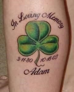 Loving memory clover tattoo