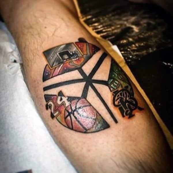 Male basketball tattoo sleeve