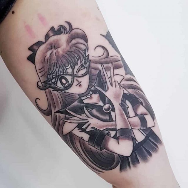 Mask black art sailor moon tattoo