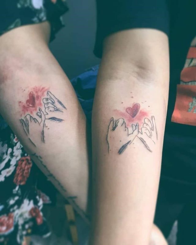 Matching pinky promise tattoos elcuervonegrotattoo