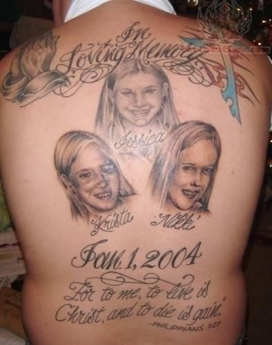 Memorial portraits tattoos
