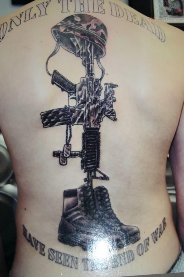 Memorial tattoo of soldier