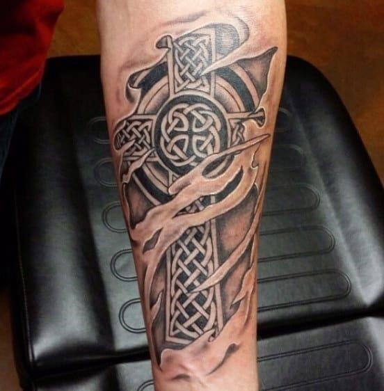 celtic leg tattoos for men