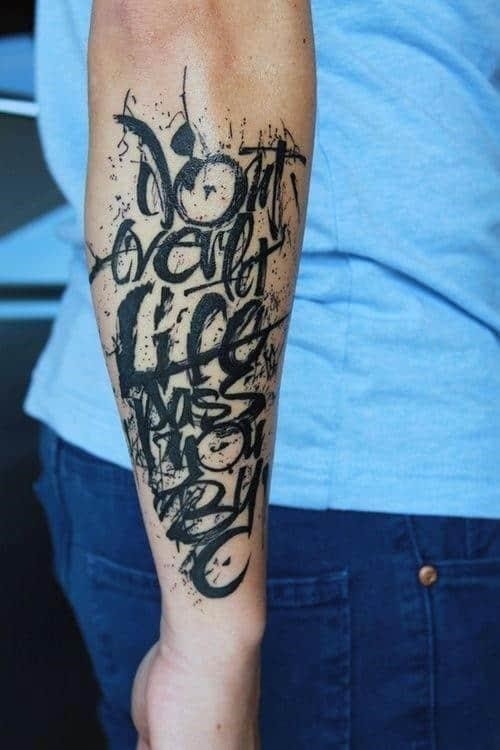 Mens forearm quote tattoo designs