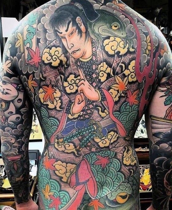 Mens japanese themed full back tattoo designs