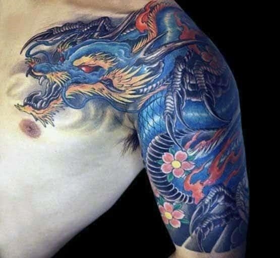 Mens koi fish dragon tattoo