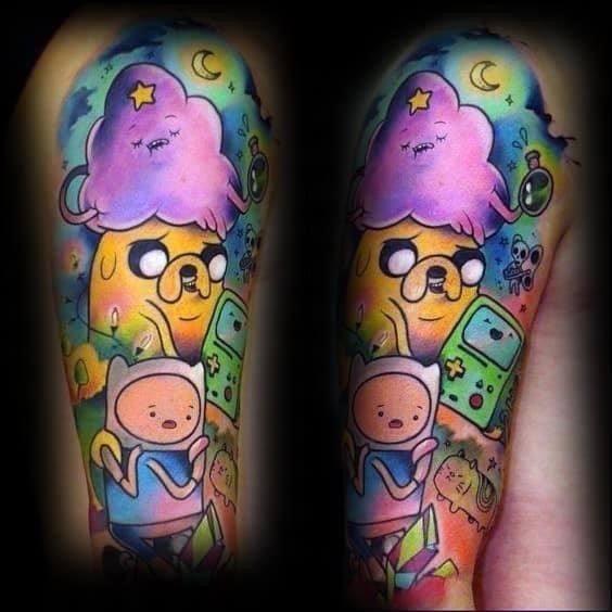 Mens manly adventure time tattoo designs