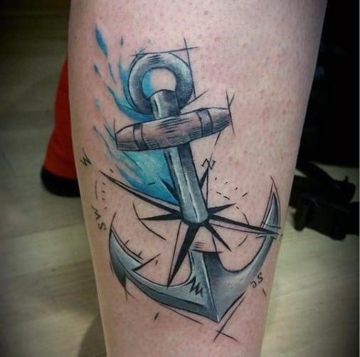 Mens navy anchor tattoo