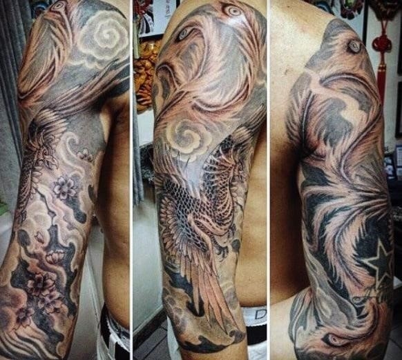 Mens phoenix tribal tattoo