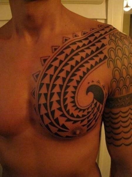 Mens tribal shoulder tattoo design