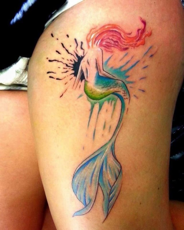 Mermaid leg tattoo