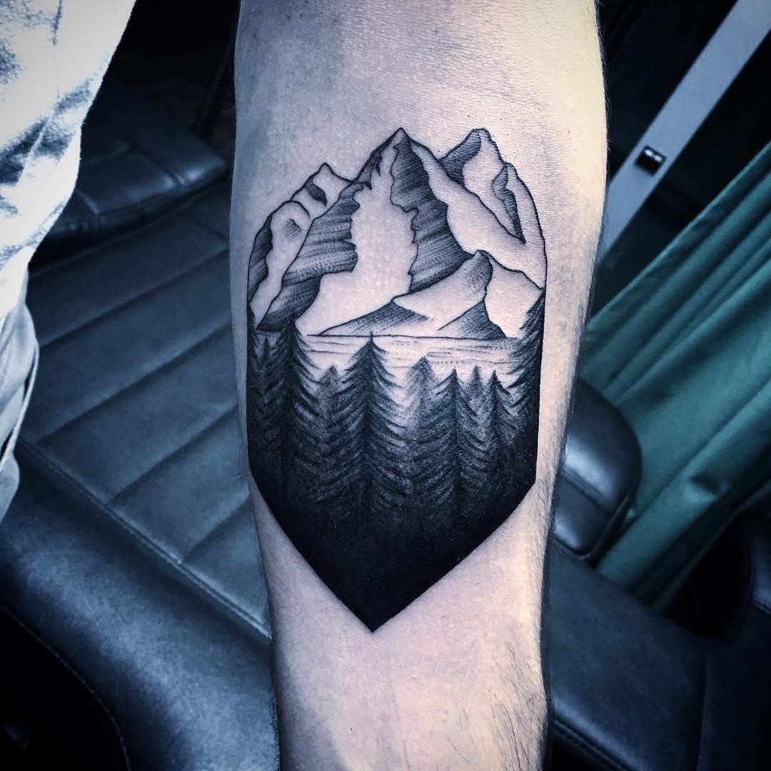 Mountain Tattoos For Men  62 Simple Designs Ideas  Meaning