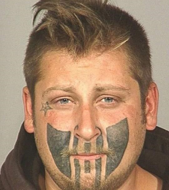 Mugshot face tattoo funny ugliest worst bad tattoos