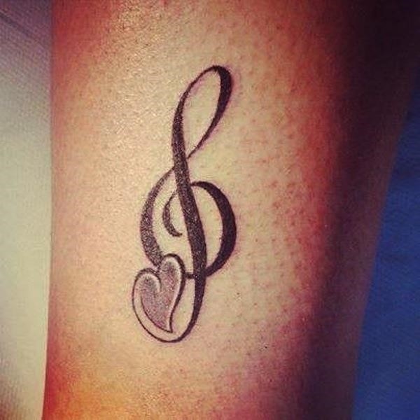 Music notes tattoos cute heart