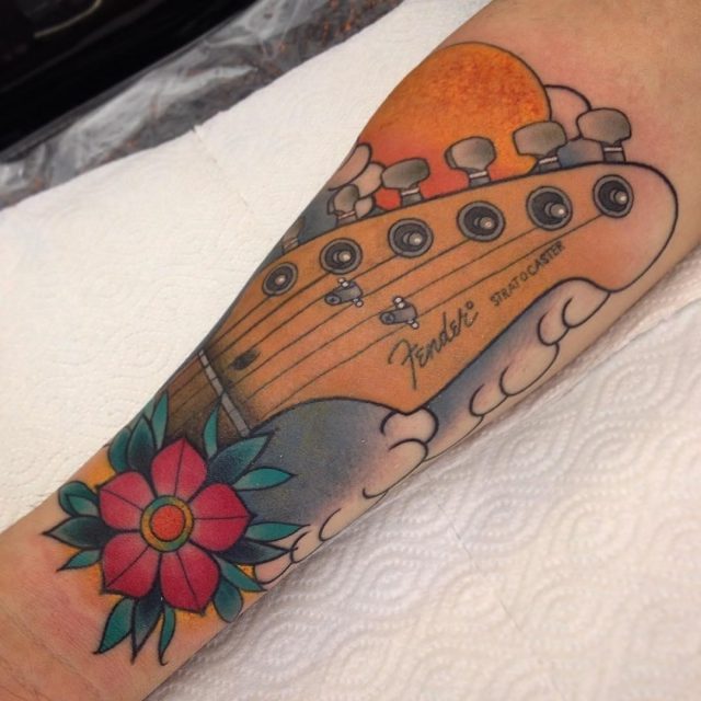 Music tattoo designs 72 poppy guitar