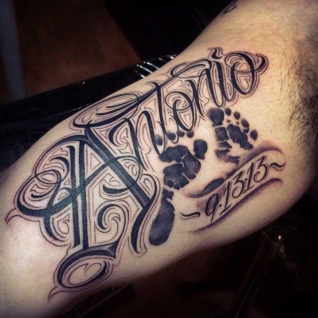 Name tattoo on inner arm 01